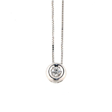 Collana Rose Diamanti in oro bianco 9kt con diamante ct.0,02 MISURA UNICA