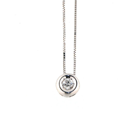 Collana Rose Diamanti in oro bianco 9kt con diamante ct.0,05 MISURA UNICA