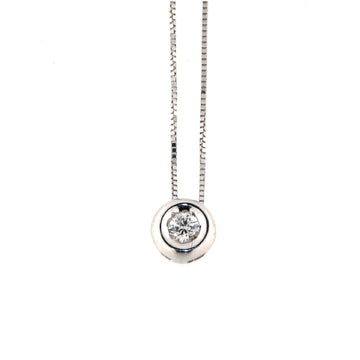 Collana Rose Diamanti in oro bianco 9kt con diamante ct.0,05 MISURA UNICA