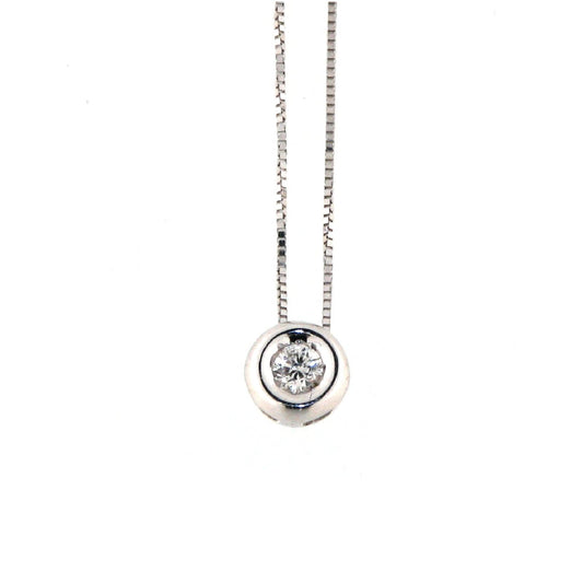 Collana Rose Diamanti in oro bianco 9kt con diamante ct.0,05 MISURA UNICA
