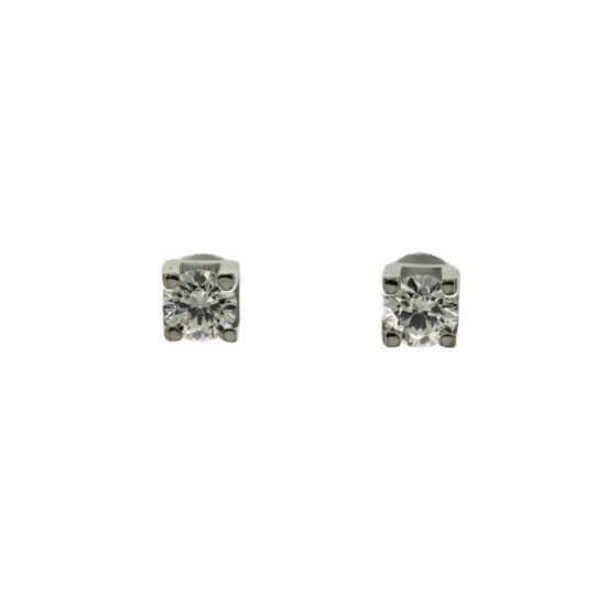 Orecchini punto luce Rose Diamanti oro 9kt e diamanti ct.0,06 MISURA UNICA