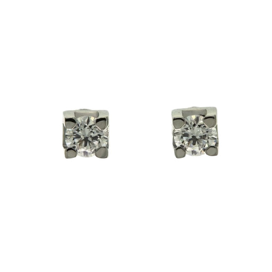 Orecchini punto luce Rose Diamanti oro 9kt e diamanti ct.0,14 MISURA UNICA