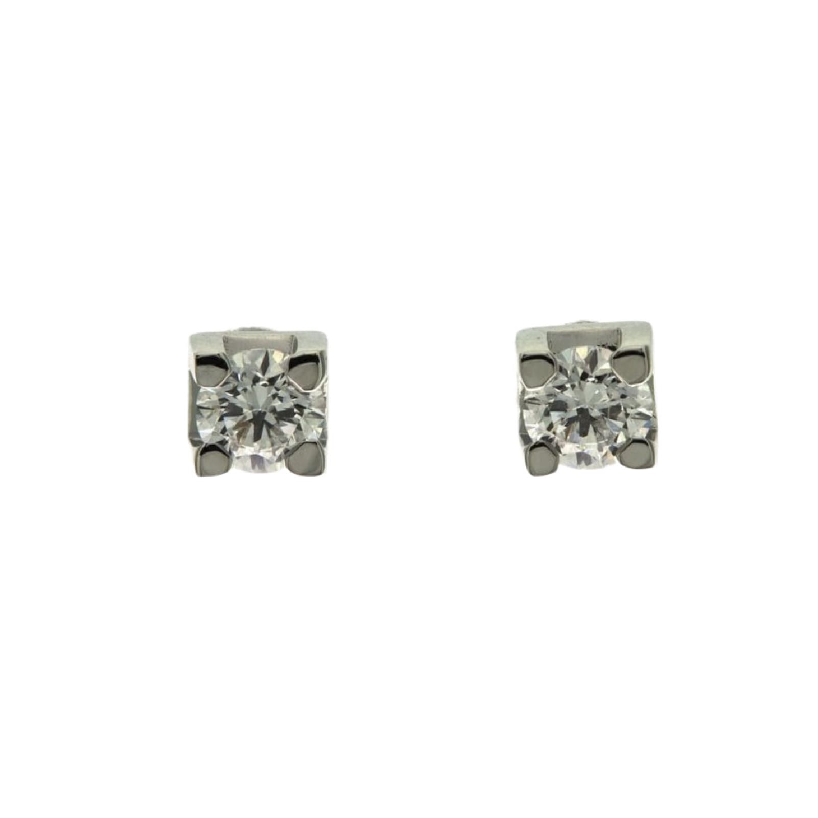 Orecchini punto luce Rose Diamanti oro 9kt e diamanti ct.0,14 MISURA UNICA