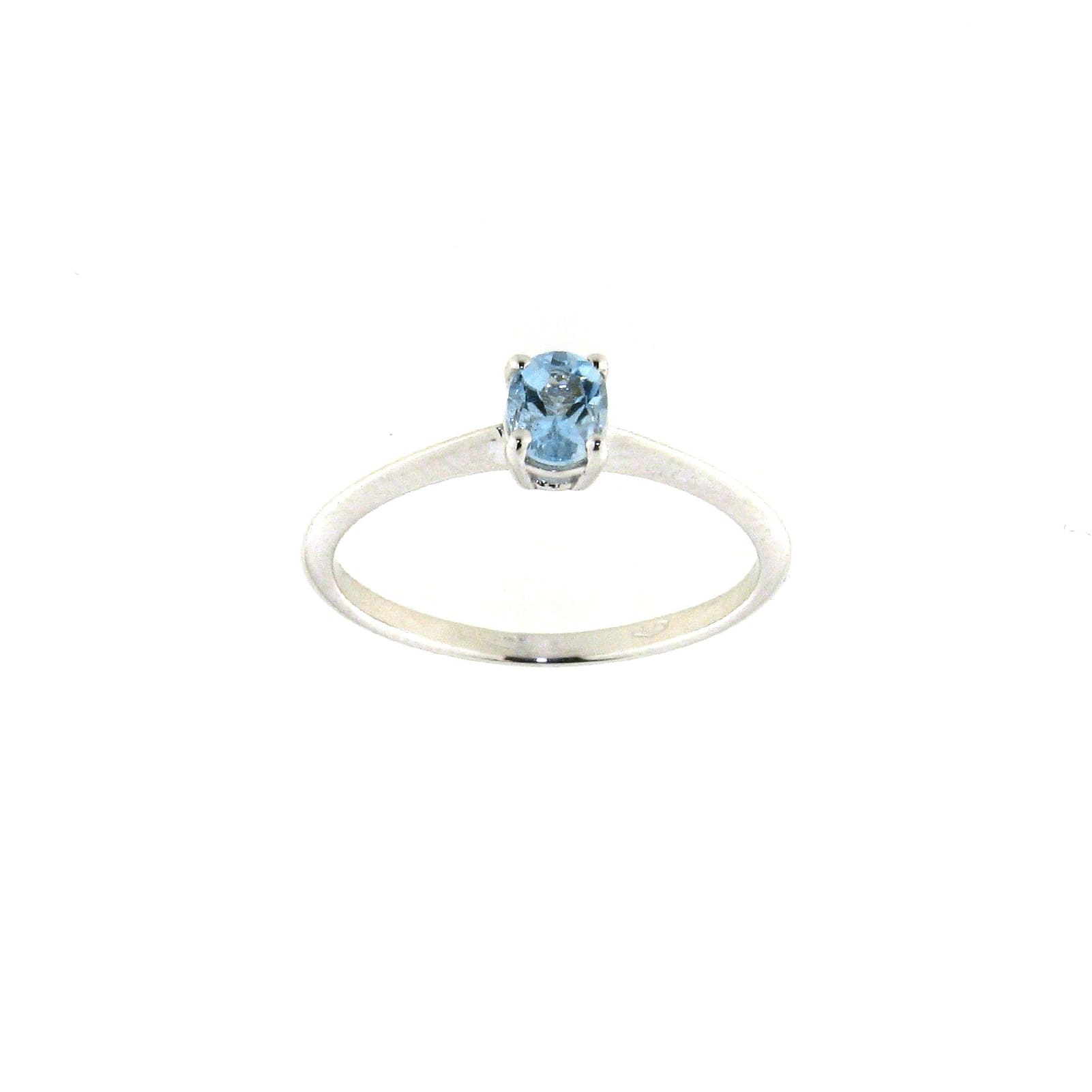 Anello Rose Diamanti in oro 9kt con acquamarina ct.0,25 donna