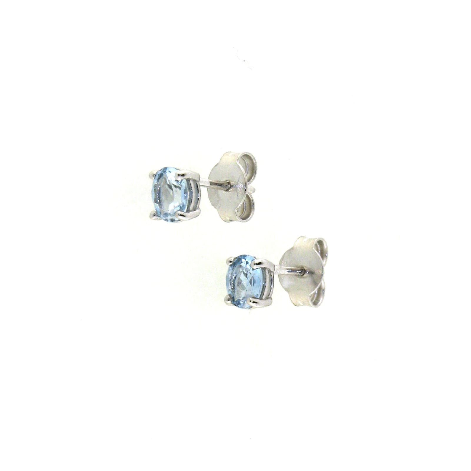 Orecchini Rose Diamanti in oro 9kt con acquamarina ct.0,50