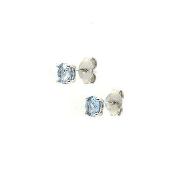 Orecchini Rose Diamanti in oro 9kt con acquamarina ct.0,50 MISURA UNICA
