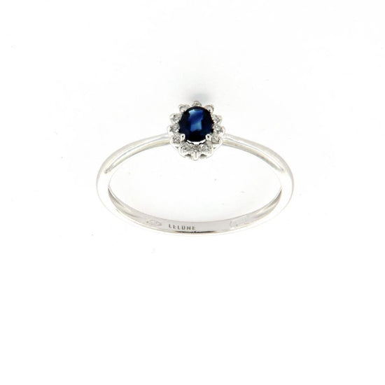 Anello Rose Diamanti oro 9kt con zaffiro e diamanti ct.0,06 SU MISURA