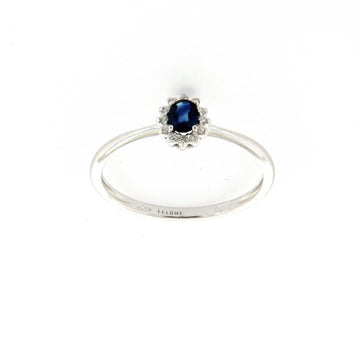 Anello Rose Diamanti oro 9kt con zaffiro e diamanti ct.0,06 SU MISURA
