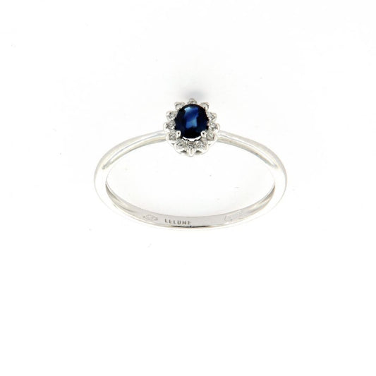 Anello Rose Diamanti oro 9kt con zaffiro e diamanti ct.0,06 SU MISURA