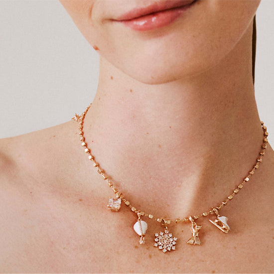 Charm pendente Rosato argento a forma di fiocco di neve MISURA UNICA