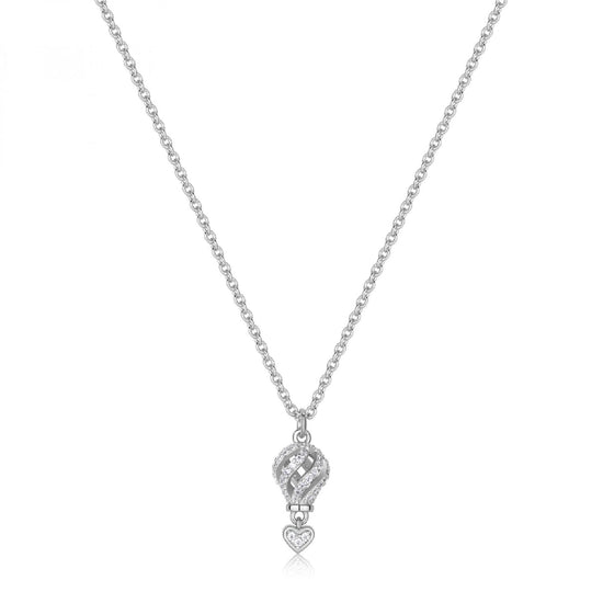 Collana Rosato Aria in argento mongolfiera pendente e zirconi MISURA UNICA