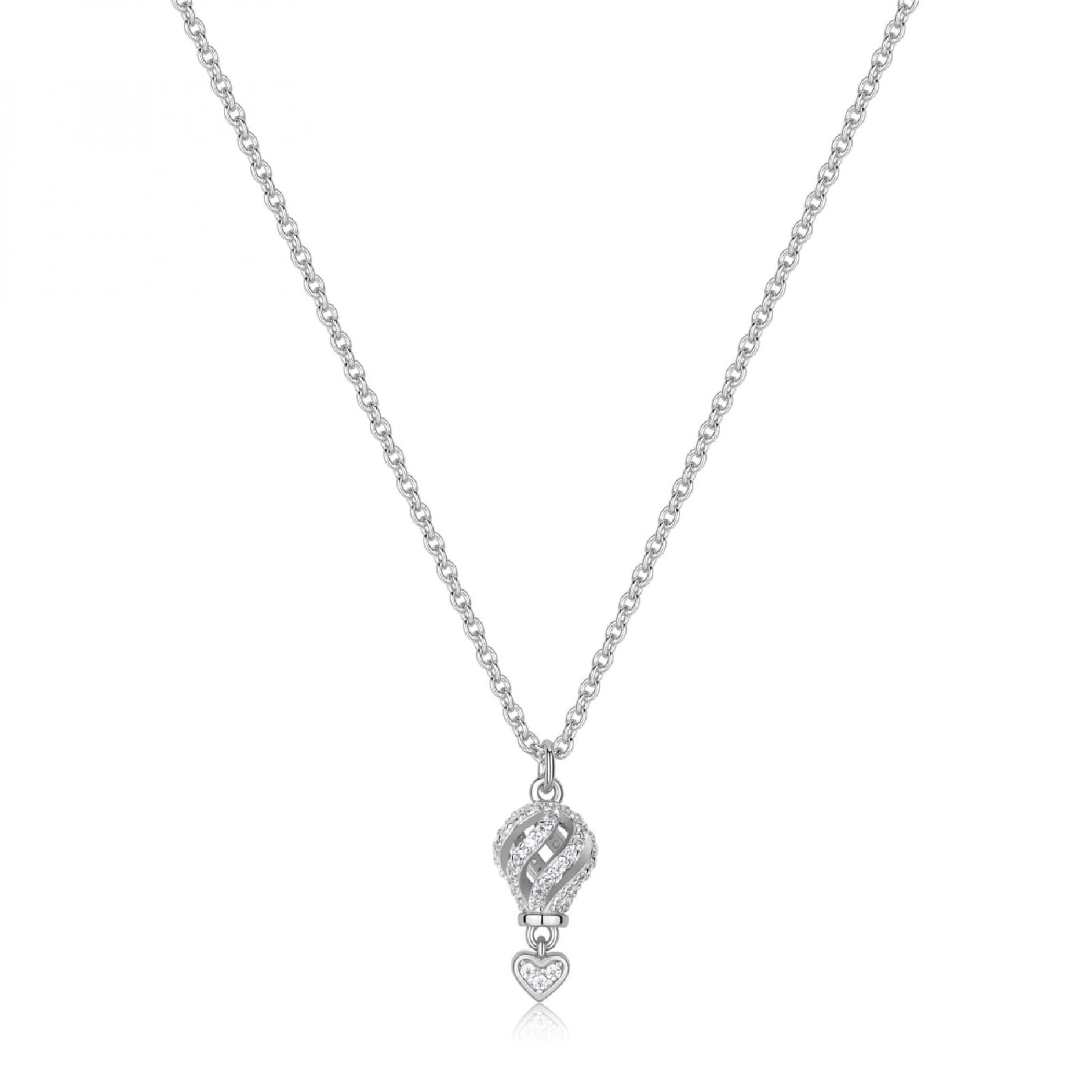 Collana Rosato Aria in argento mongolfiera pendente e zirconi MISURA UNICA