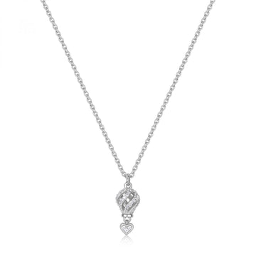 Collana Rosato Aria in argento mongolfiera pendente e zirconi MISURA UNICA