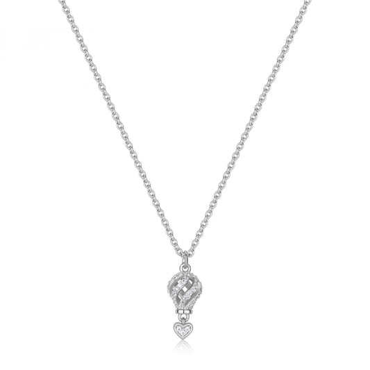 Collana Rosato Aria in argento mongolfiera pendente e zirconi MISURA UNICA