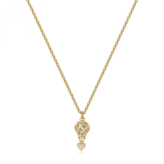 Collana Rosato Aria in argento dorato mongolfiera con zirconi MISURA UNICA