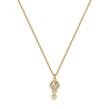 Collana Rosato Aria in argento dorato mongolfiera con zirconi MISURA UNICA