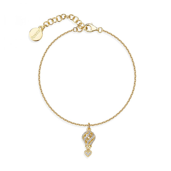 Bracciale Rosato Aria argento dorato mongolfiera con zirconi 18 cm