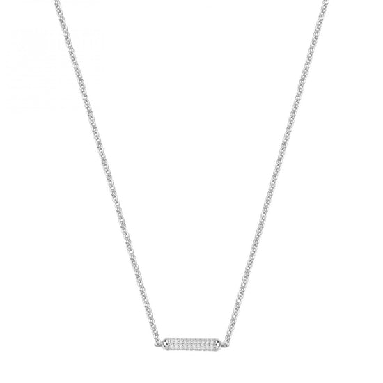 Collana girocollo Rosato in argento con pavé di zirconi MISURA UNICA