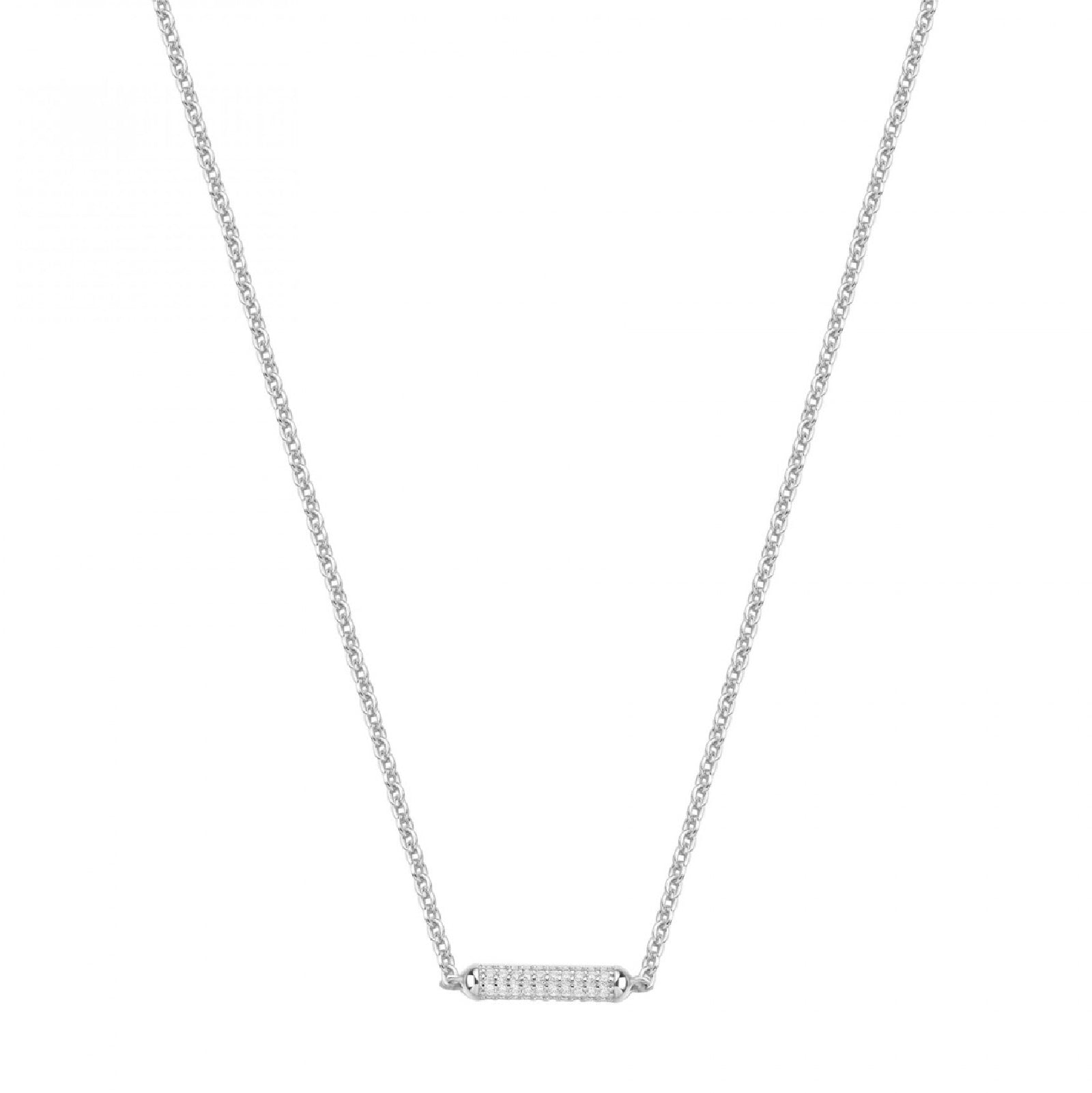 Collana girocollo Rosato in argento con pavé di zirconi MISURA UNICA