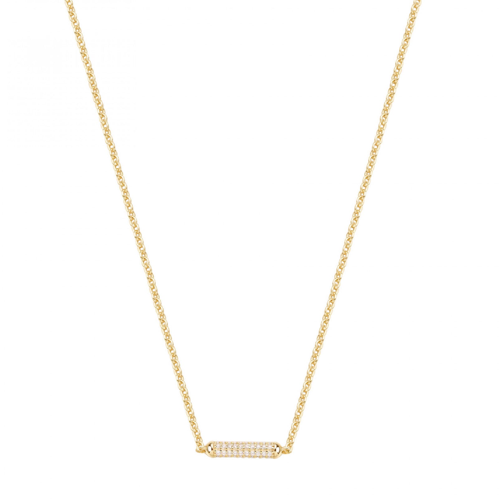 Collana girocollo Rosato in argento dorato pavé di zirconi MISURA UNICA