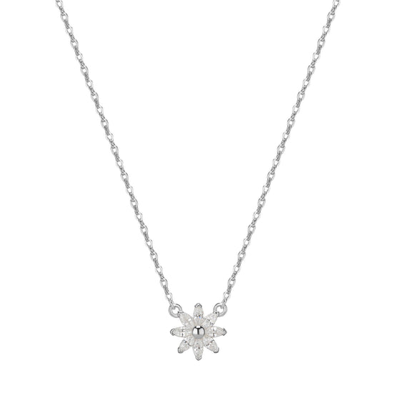 Collana da donna Rosato in argento con fiore di zirconi