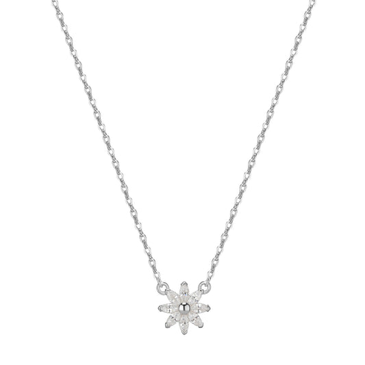 Collana da donna Rosato in argento con fiore di zirconi