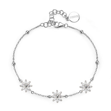 Bracciale da donna Rosato in argento con fiori di zirconi