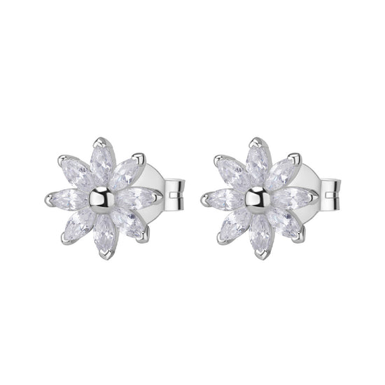 Orecchini donna Rosato in argento con fiore di zirconi
