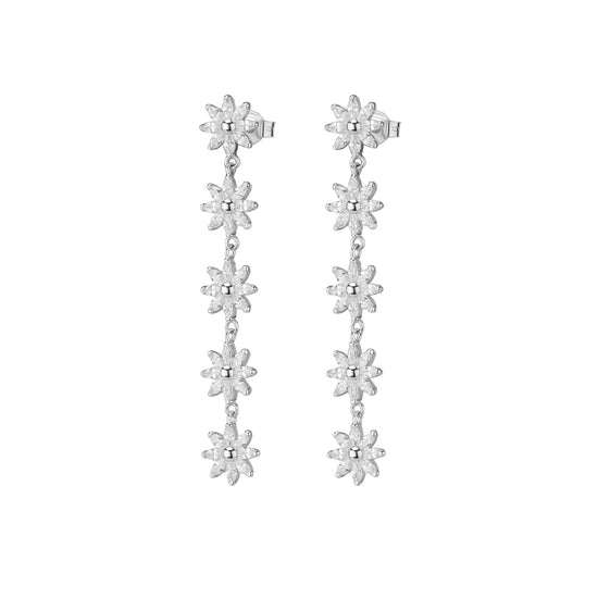 Orecchini donna Rosato in argento con fiori di zirconi