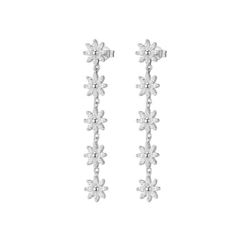 Orecchini donna Rosato in argento con fiori di zirconi