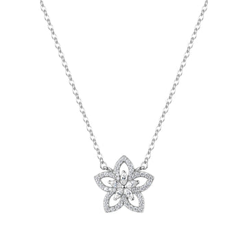 Collana girocollo Rosato Gaia in argento con fiore zirconi MISURA UNICA