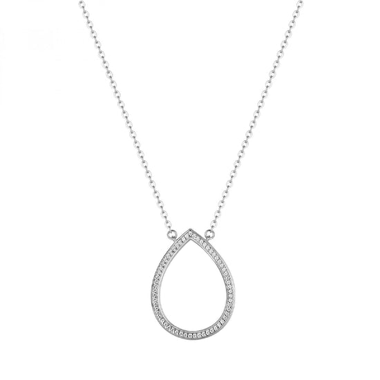 Collana girocollo Rosato Sofia in argento e goccia di zirconi MISURA UNICA