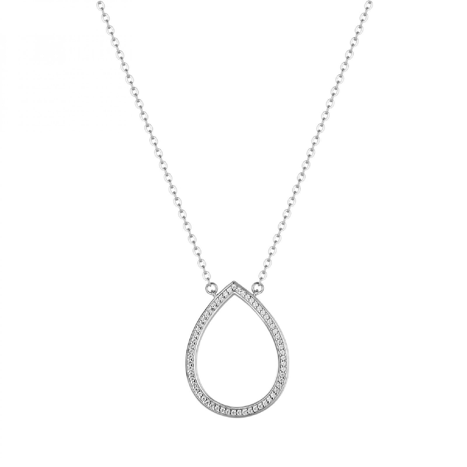 Collana girocollo Rosato Sofia in argento e goccia di zirconi MISURA UNICA