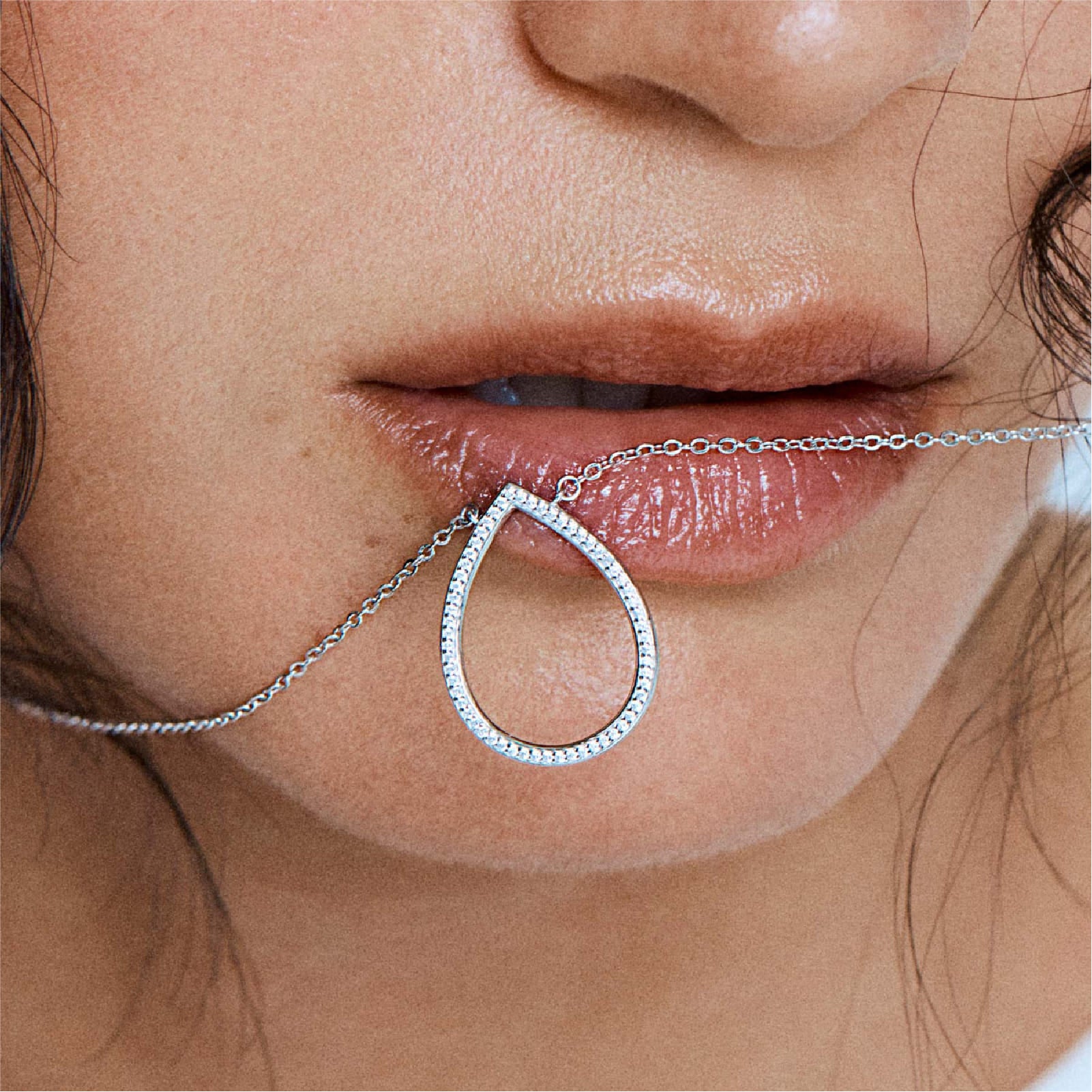 Collana girocollo Rosato Sofia in argento e goccia di zirconi MISURA UNICA