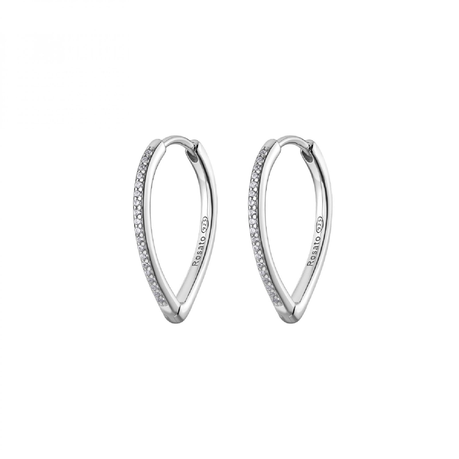 Orecchini pendenti Rosato Sofia in argento gocce con zirconi MISURA UNICA