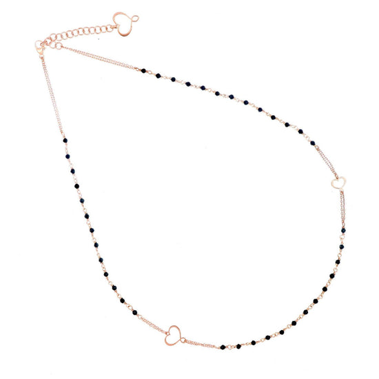 Collana rosario donna Maman et Sophie Cuore Sacro in argento rosé due cuori e spinello RPMES2MSSP-1