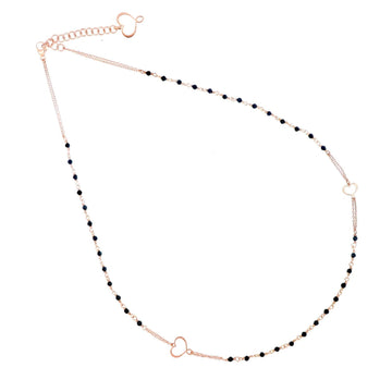 Collana rosario donna Maman et Sophie Cuore Sacro in argento rosé due cuori e spinello RPMES2MSSP-1