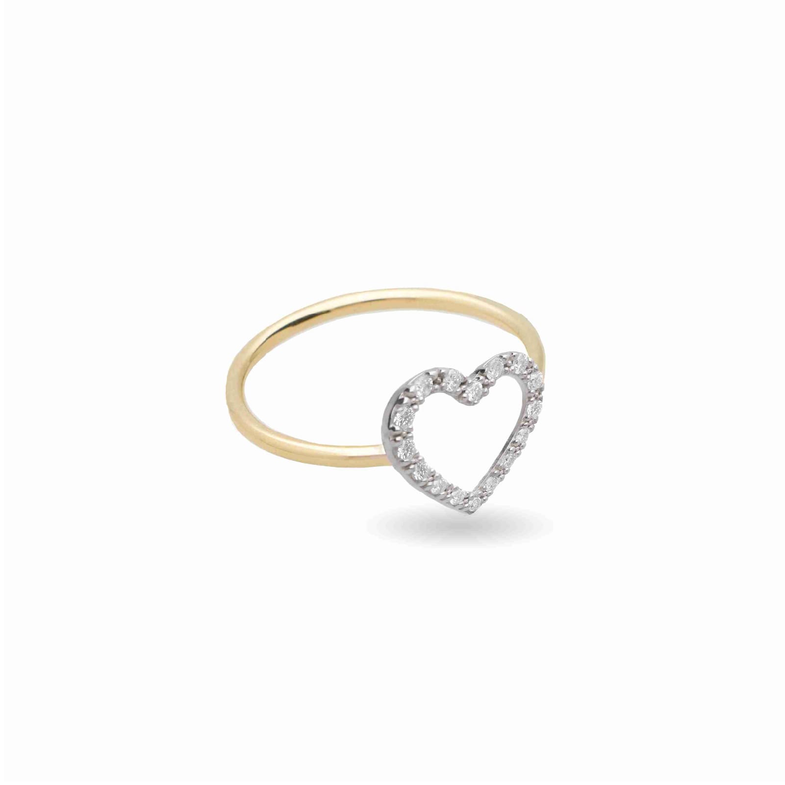 Anello Rubinia Filodamore con cuore e diamanti bianchi 0,10ct 14