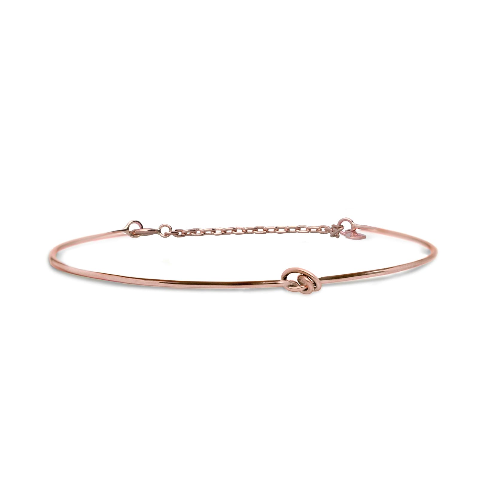 Bracciale Rubinia Filodamore oro rosa con nodino e chiusura 13 cm