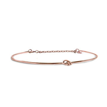Bracciale Rubinia Filodamore oro rosa con nodino e chiusura 13 cm