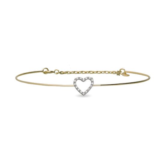 Bracciale Rubinia Filodamore con cuore diamanti bianchi 0,10ct 13 cm