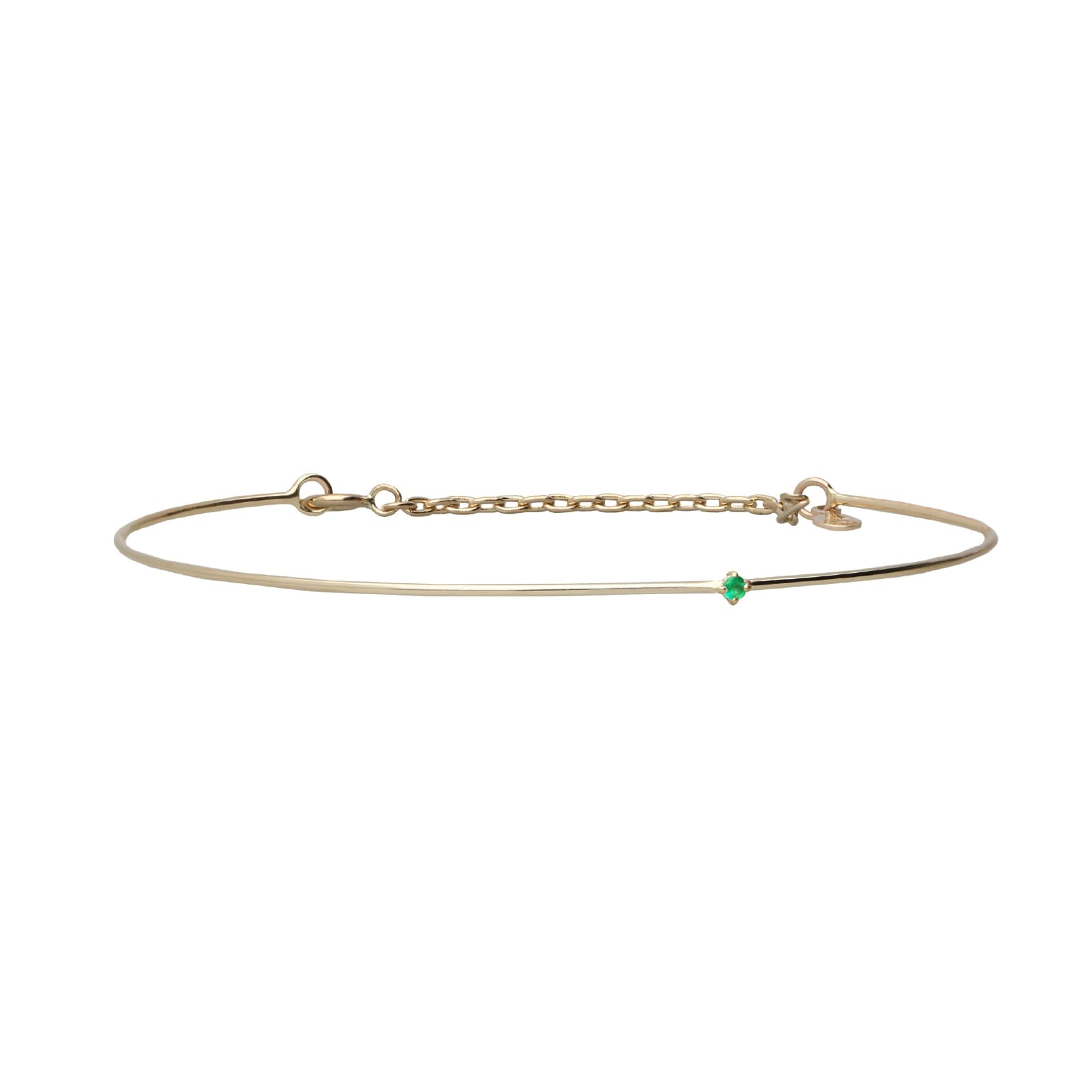 Bracciale Rubinia Filodamore smeraldo verde 0,022ct filo 0.9 mm 13 cm