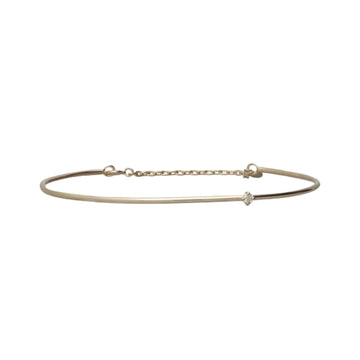 Bracciale Filodamore in oro con diamante 0,05ct filo 1.3 mm 13 cm