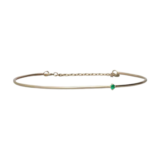 Bracciale Rubinia Filodamore smeraldo verde 0,05ct filo 1.3 mm 16 cm