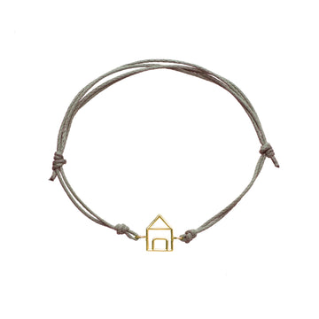 Bracciale cordino Rubinia Filodamore oro 9kt casetta REGOLABILE