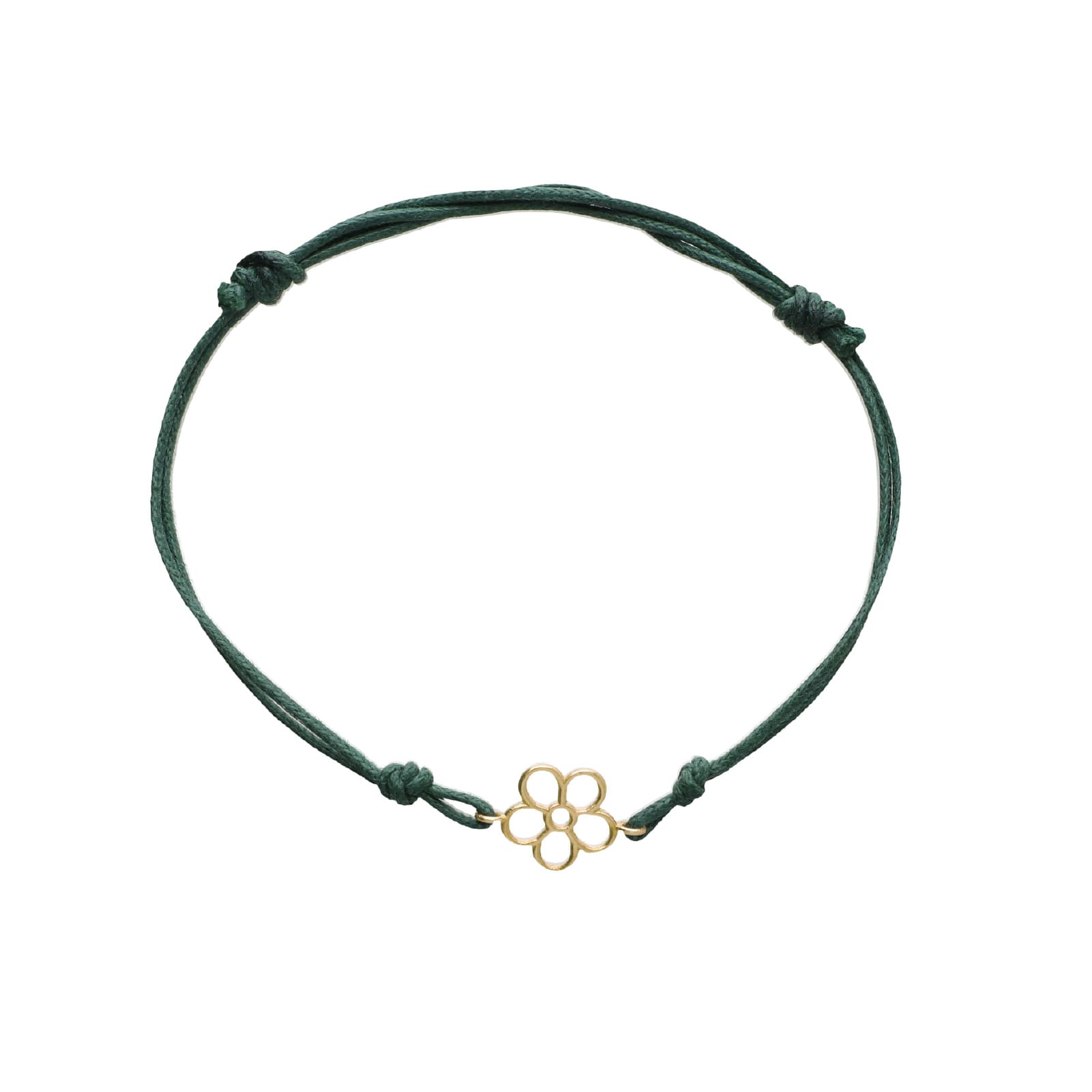 Bracciale cordino Rubinia Filodamore oro giallo 9kt fiore REGOLABILE