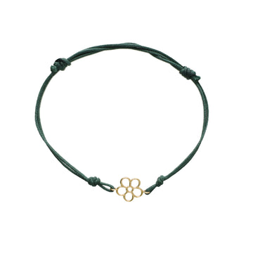 Bracciale cordino Rubinia Filodamore oro giallo 9kt fiore REGOLABILE