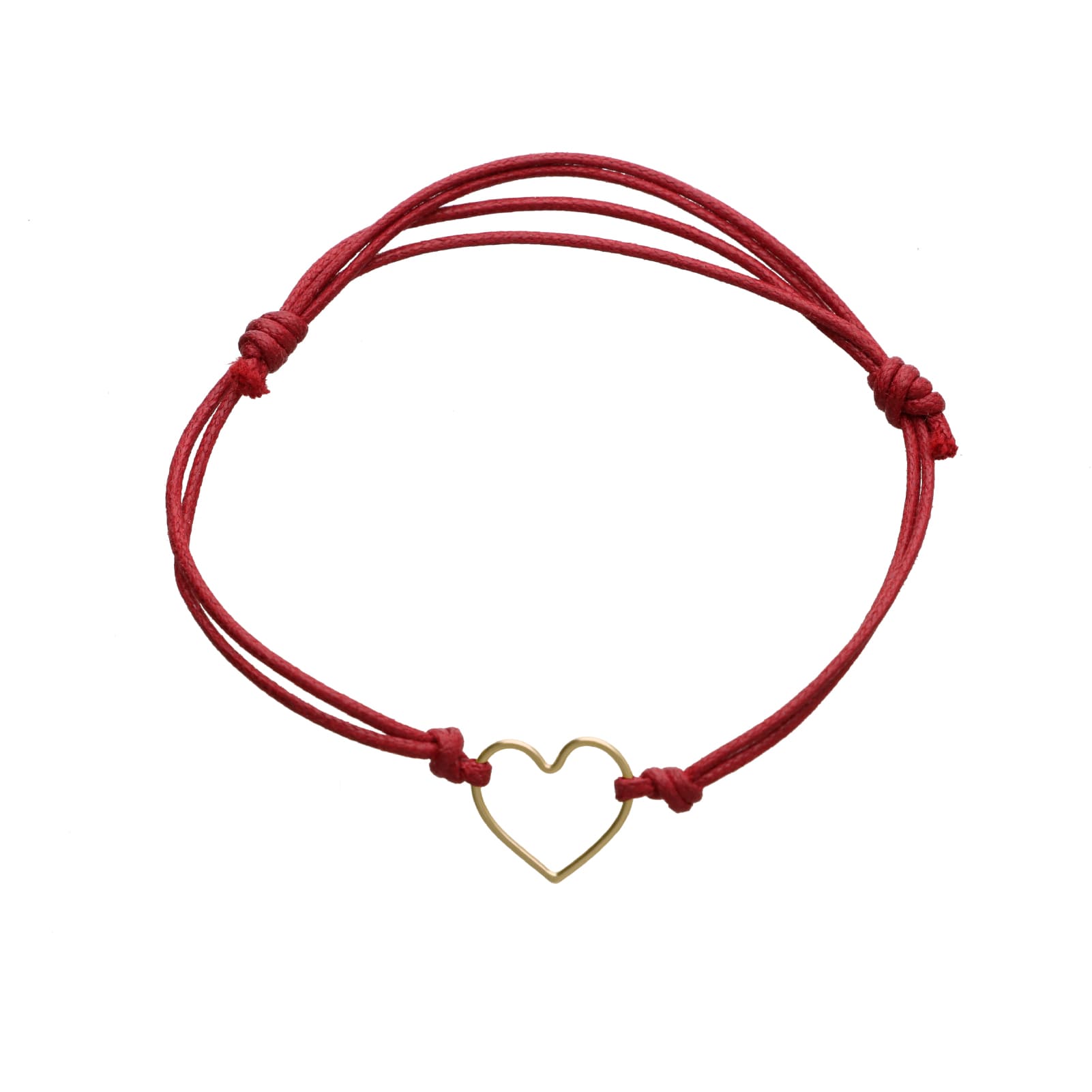 Bracciale cordino Rubinia Filodamore oro 9kt cuore REGOLABILE
