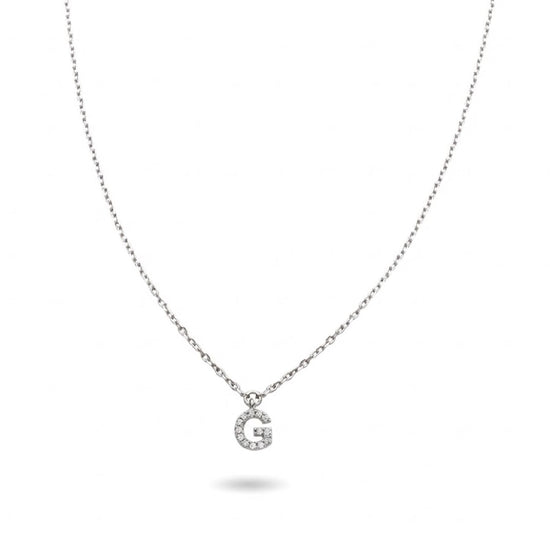 Collana Rubinia Filodamore in oro bianco 9kt con lettera G MISURA UNICA