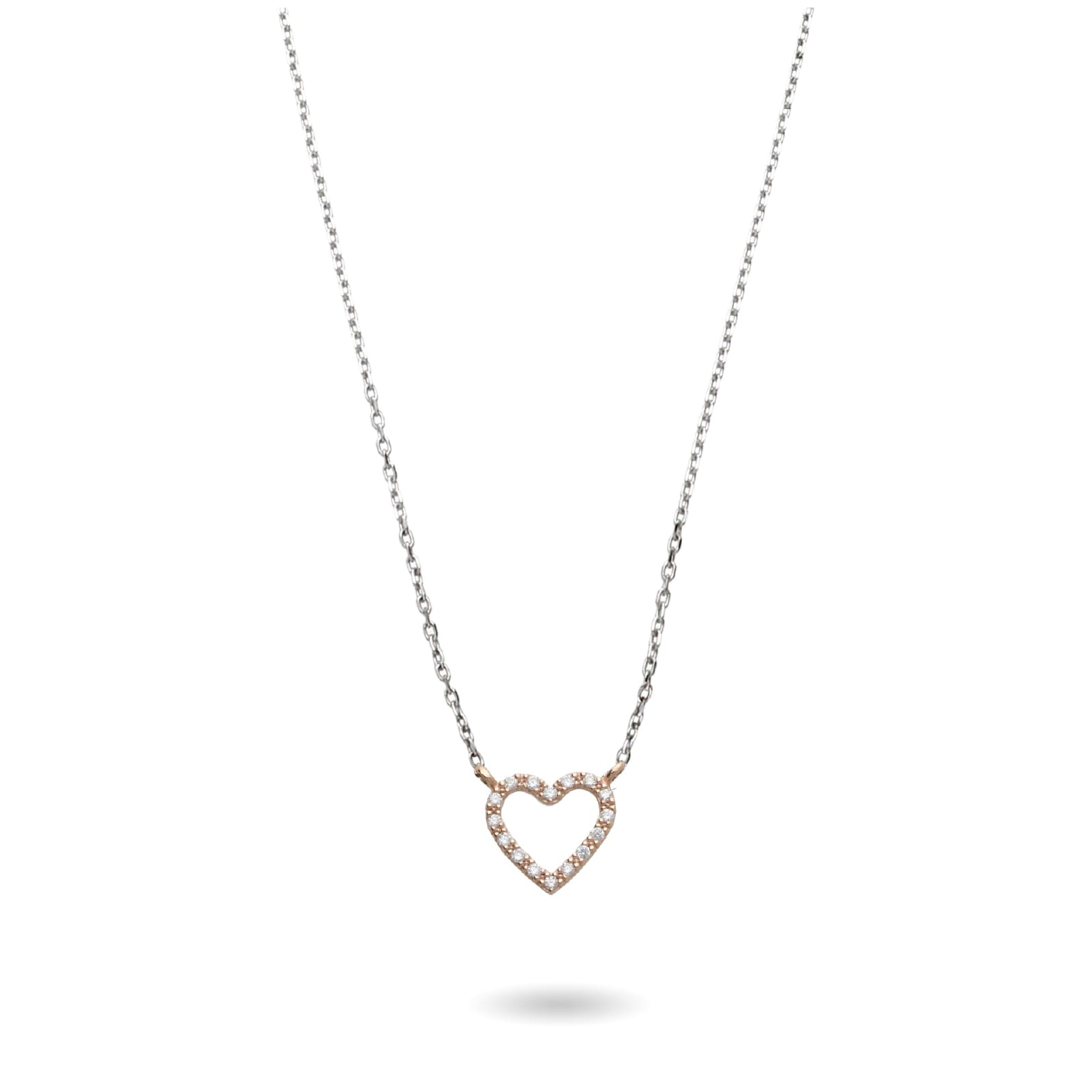 Collana Rubinia Filodamore oro bianco e cuore diamanti 0,10ct MISURA UNICA